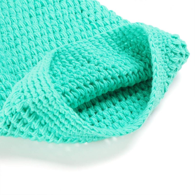 SUNBABY Newborn Photography Props Baby Knitting Wool Material Photography Costume Cute Animal Style Baby Crochet Clothes (Light Green Mermaid) - Image 4